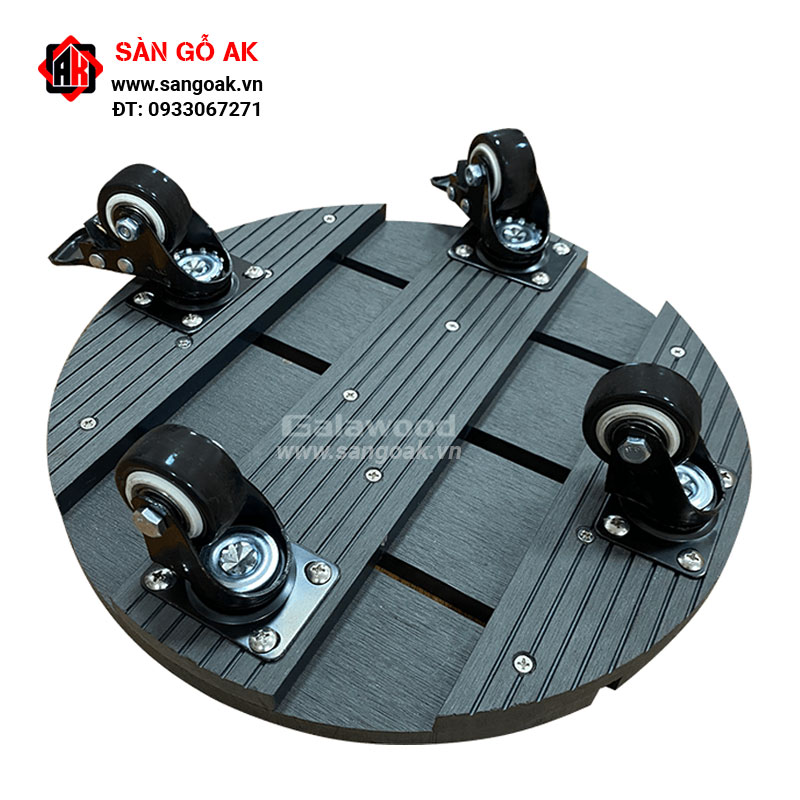 Đế lót chậu cây gỗ nhựa hình tròn DCCT Light Wood